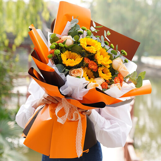 Eswina Flower Express Sunflower Mixed and Matched Bouquets Birthday Gifts Nationwide Delivery Sunflower European Style Bouquets