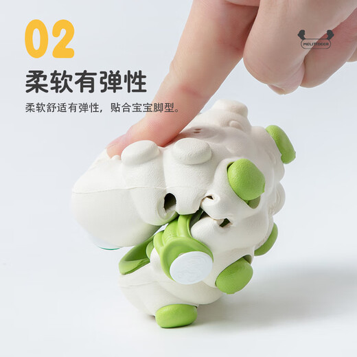 Little Deer Moli Children's Slippers Boys Boys Summer Anti-Slip Immasproof Soft Sole Lightweight Breathable Kids Baby Caterpillar Apple Green Inner Longueur 15cm