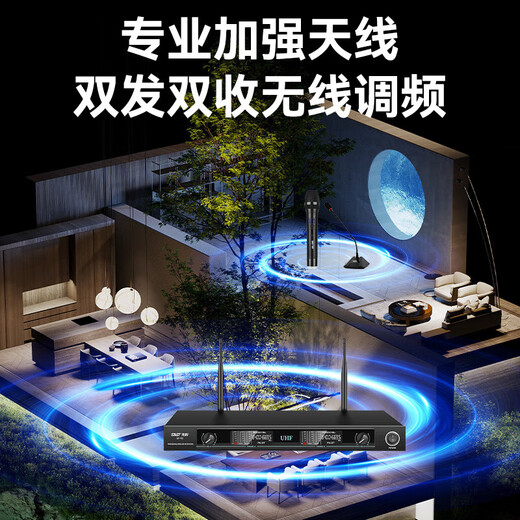 先科会议室音响设备全套家庭KTV演讲培训背景音乐套装 蓝牙功放壁挂音箱无线麦克风 W8-1 8吋超薄套装+双手持麦克风