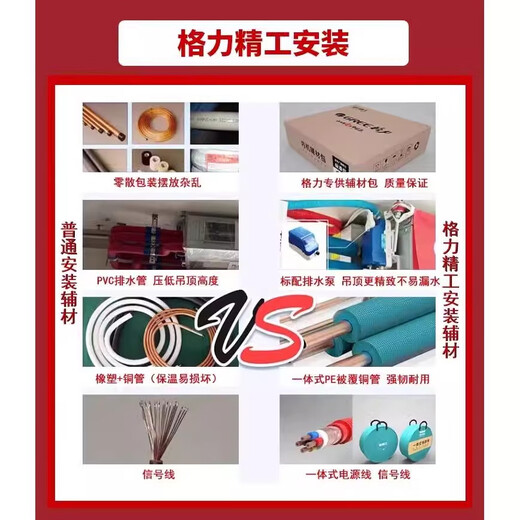 Gree air conditioner large 3 HP duct machine frequency conversion cooling and heating large 2 HP central air conditioner living room and bedroom 4 HP embedded large 1.5 HP ceiling type Fengjingxiang 4 HP first-class frequency conversion heating and cooling duct machine with installation package