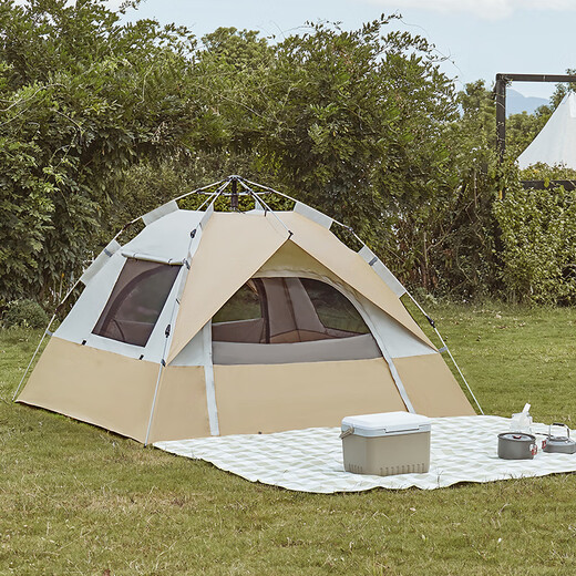 Jingdong Tokyo-made park quick-open tent 4 outdoor camping tents with automatic spring-loading and storage for 3-4 people, large space, sun protection and wind protection