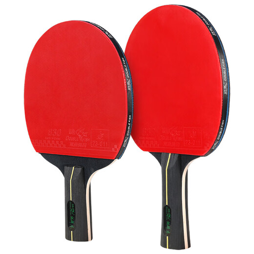 Pisces table tennis racket set double-sided reverse adhesive high elastic rubber horizontal racket long handle student beginner training racket training type unicorn wood long handle horizontal racket 1 piece