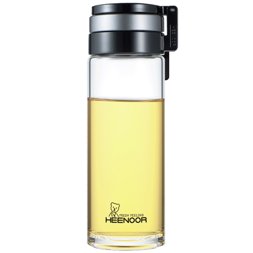 希诺（HEENOOR） 玻璃杯单层加厚带提环泡茶杯带过滤网男士户外便携大容量水杯子 经典版 695ml