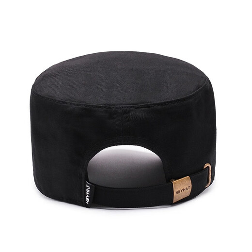 Red Dragonfly (RED DRAGONFLY) flat top hat for men, trendy, four seasons, simple and casual, middle-aged men's sun protection hat for dad, outdoor sunshade and breathable duck cap, black, one size fits all, hat circumference (56-60CM)