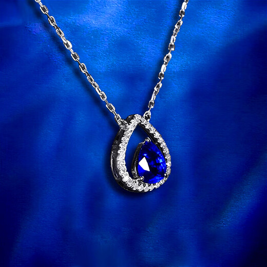 Haikai Necklace Women's Sapphire Necklace Luxury Jewelry Chinese Valentine's Day Birthday Gift for Wife and Girlfriend Classic Sapphire Necklace (0.73 carats/flawless selection)