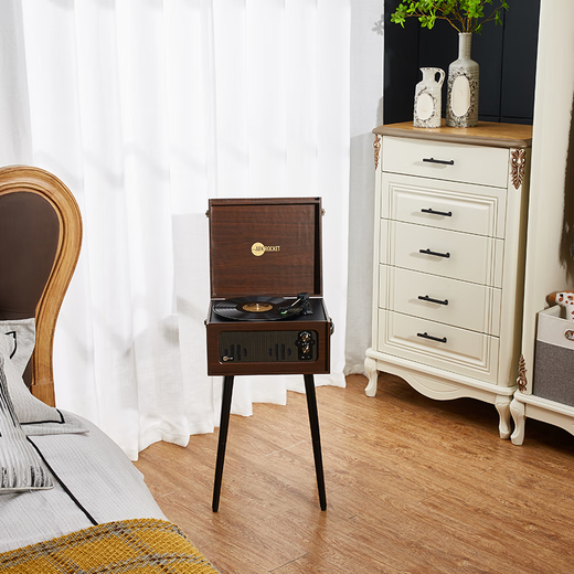 ARKROCKET Discovery Series American retro Bluetooth floor-standing vinyl record player LP phonograph record player audio Chinese Valentine's Day gift professional audio walnut color