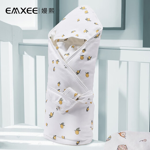 Manxi (EMXEE) baby quilt, universal for all seasons in autumn and winter, newborn cotton, spring and autumn, thickened delivery room quilt, autumn and winter quilted lemon 90*90