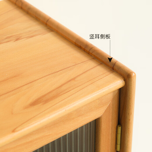 Xiangmuyu solid wood side cabinet wine cabinet wall-mounted cabinet sideboard sideboard glass door storage cabinet living room storage cabinet