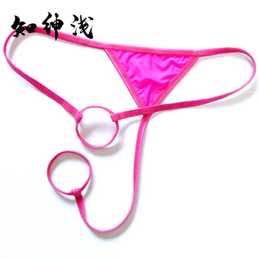 Una cuerda de ropa interior sexy para tanga masculina, un hilo doble círculo caracol seda sexy seda caliente ropa interior para hombres abiertos blancos