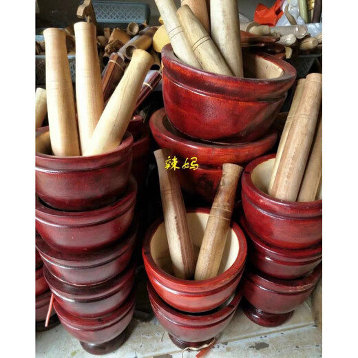 Thai solid wood pounding barrel, ethnic characteristics, Dai flavor, chicken feet, nest smasher, Jingpo vegetable pounding tube, garlic, No. 11 wide, 27 deep, about 18