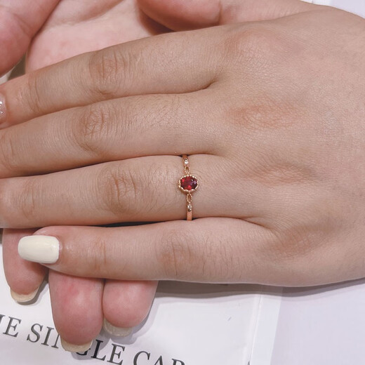 Eba natural pigeon blood red 0.4 carat ruby ring colorful 18K gold diamond ring for girlfriend birthday gift 18K rose gold ready size 9-22 size message