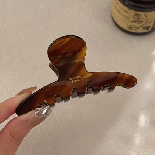 Danqin elegant retro hairpin temperament grabber female hairpin back of the head French shark clip new high-end acetic acid hair accessories smudged blue brown 11.5 cm