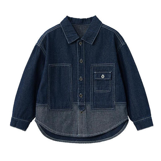 Demandez à la veste de garçons juniors 2025 automne à mid-grand veste en jean de la veste contrastée d'enfants Trend bleu 170