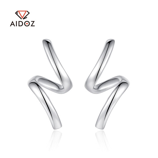 Aido Diamond pt950 platinum earrings for women Z-shaped geometric design platinum earrings versatile fashionable earrings PT950 2.9-3.1g