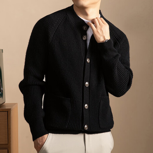 Wirpta high-end brand men's sweater 2025 winter new style young and middle-aged fashion loose single-breasted thickened jacket men's dark gray (ready in stock) 2XL 180 (suitable for 150-165 Jin Jin equals 0.5 kg)