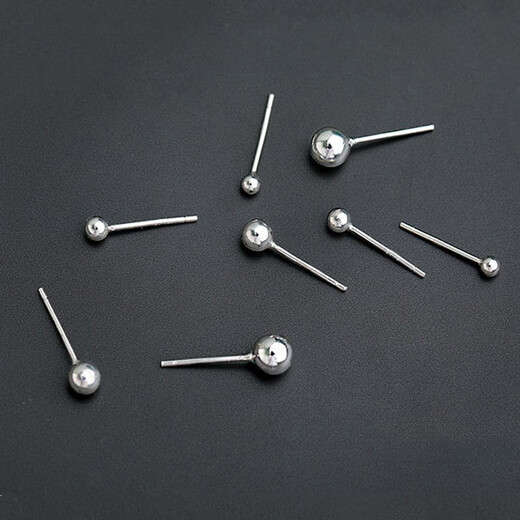 Jiuweiya all-in-one s925 silver pierced earrings for women, simple and cool style earrings, no need to take them off when sleeping, Korean style earrings, fashion jewelry, birthday gift JYD005 round bead earrings 3mm