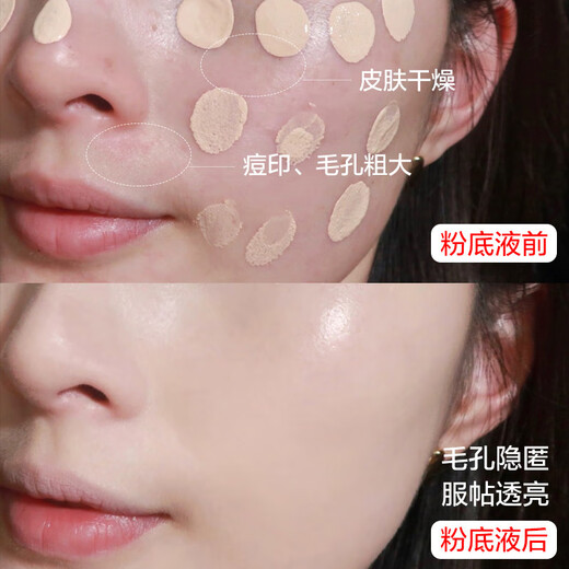 Carslan liquid foundation concealer long-lasting waterproof and not taking off makeup, natural invisible nude makeup mixed oil dry skin without sticking powder makeup spots [1.0 version - Dry skin] Little cat: 02# brightens skin