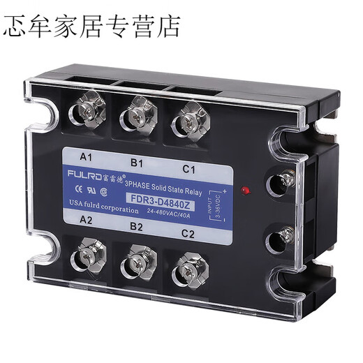 Relé de estado sólido trifásico Renjuyi FDR3-D4840Z Controlado DC DC DC12V24V Control 380VSR-25DA40A FDR3-D4810Z 10A
