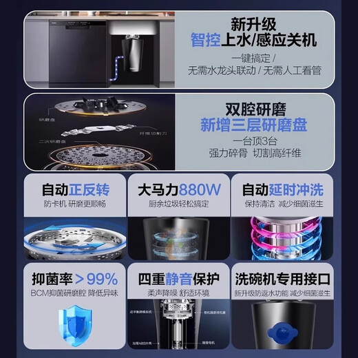 Haier's new Haier kitchen food waste disposer kitchen household intelligent automatic wireless switch grinder and grinder flagship model LD820-E1