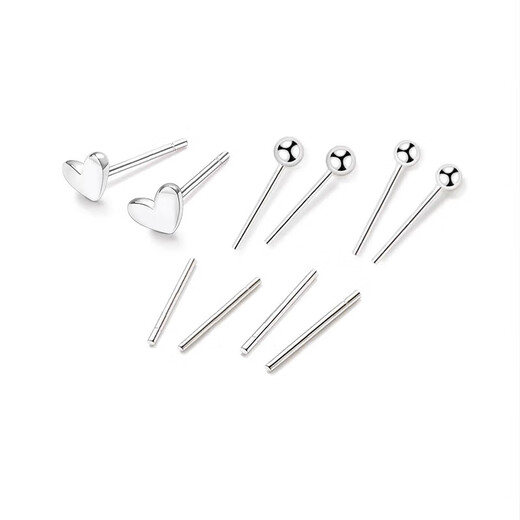 Miao Xiu Pure Silver Earrings Women's Ear Sticks for Ear Piercing Ear Sticks Pure Silver Earrings Silver Needles Sleeping Washable Earrings for Girls Birthday Gifts Light Pearl Earrings 3mm-H0908