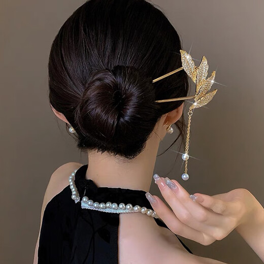 Traje de horquilla en forma de U juqixin, moño, horquilla, horquilla, horquilla, horquilla de alta gama, tocado y novia, horquilla en forma de U [3 sets]