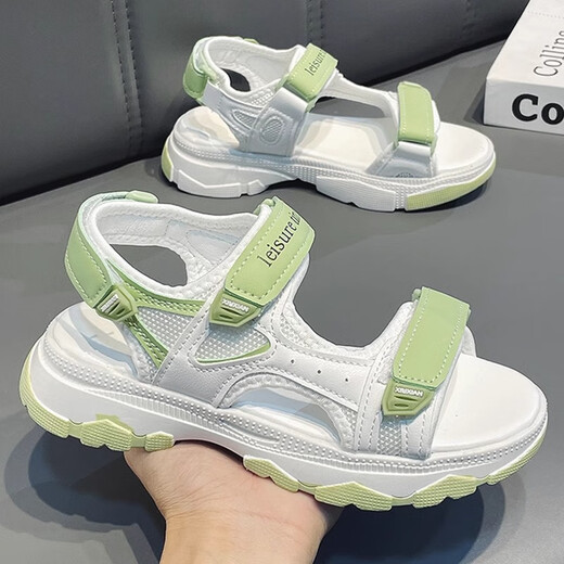 Hot-Blooded Jordan Brand Off-Code Girls Sandals 2026 Summer New Children's Anti-Slip Soft Bottom Beach Shoes for Big Children and Girls to Wear 666 Purple 35