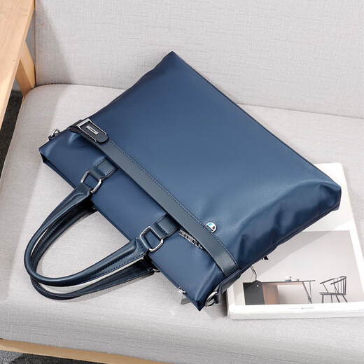 MOEPEQDAISHU Business Briefcase Men's Handbag Shoulder Bag Oxford Cloth Casual Messenger Bag Office Commuting 14-inch Computer Bag Blue Large Bag 14-inch