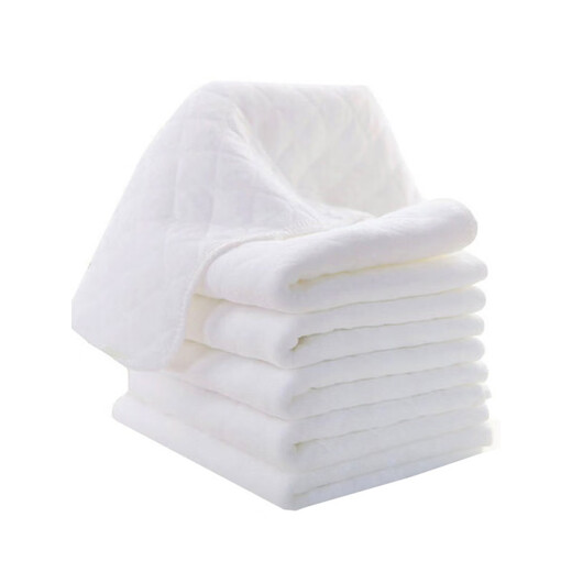 Bissi Windel rein ökologische Baumwolle atmungsaktive Babypable Windeln Pads für Kinder verlassen Meson-Stoff Neugeborenes Baby Harnkissen weiß [10 Stück] Rechteck-6-Schichten (32*12 cm)