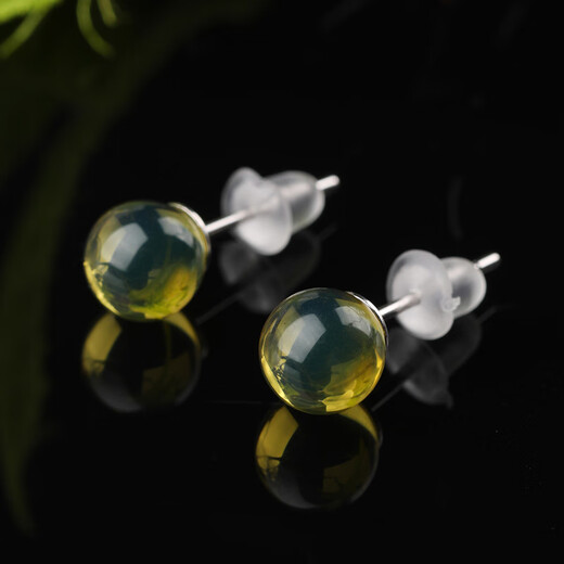 MUJUE Blue Amber Earrings, Amber Earrings, Beeswax Earrings, Women's Versatile Birthday Gift, Silver-Inlaid Earrings, 925 Silver for Girlfriend, Pair of Earrings