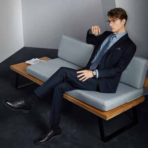 Qipai Men's Suit Suit Men's Spring and Summer New Business Professional Formal Suit Anti-static 1JC70270 Navy Blue 165B (165) 60-65kg