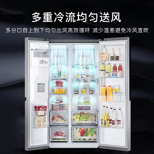 LG El refrigerador automático de máquinas de hielo 635L golpea a través de la ventana de perspectiva Conversión de frecuencia sin aire refrigerada por aire y control de la temperatura informática inteligente controlador de la temperatura del hogar