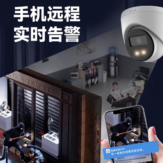 海康威视（HIKVISION）皓视通监控摄像头家用200万高清手机远程POE网线供电红外夜视室内外监控器商用设备32V2  2.8MM