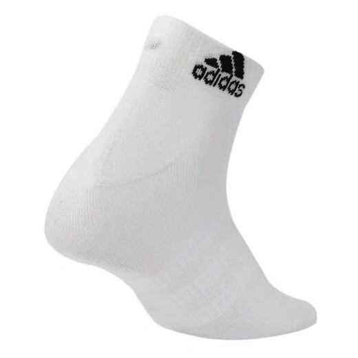 adidas\阿迪达斯 袜子足球袜篮球袜男袜女袜 新款吸汗透气三双装棉袜耐磨运动袜 DZ9435三双白色  39-42码