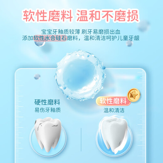 皓齿健（Hosjam）奥拉氟按压式儿童牙膏防蛀含氟3-6-12岁套装共240g草莓味香橙味