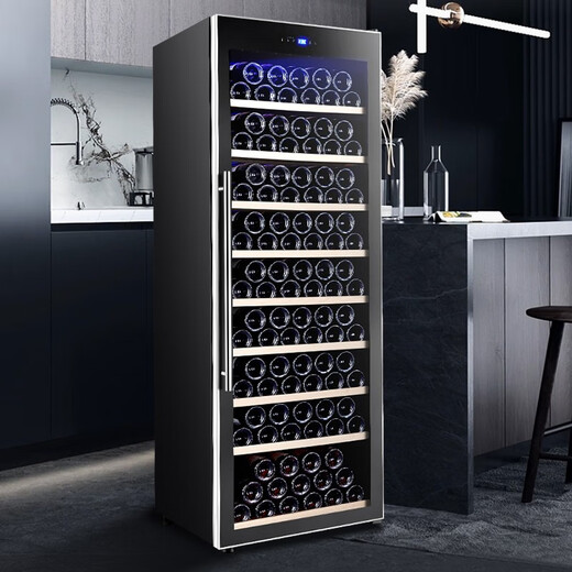Bacchus red wine cabinet 103 bottles thermostatic cabinet wine cabinet household large capacity wine storage cabinet wine beverage cabinet fresh cabinet office single door air-cooled frost-free vertical display cabinet YC-270S-Beech wood flat shelf 103 bottles