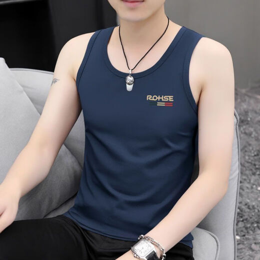 Lian Jue [2-pack] Modal vest men's summer thin cotton tight-fitting sports fitness vest sleeveless white inner wear RQ vest 2-pack [dark gray black] 3XL recommendation: 145-160Jin [Jin equals 0.5 kg]