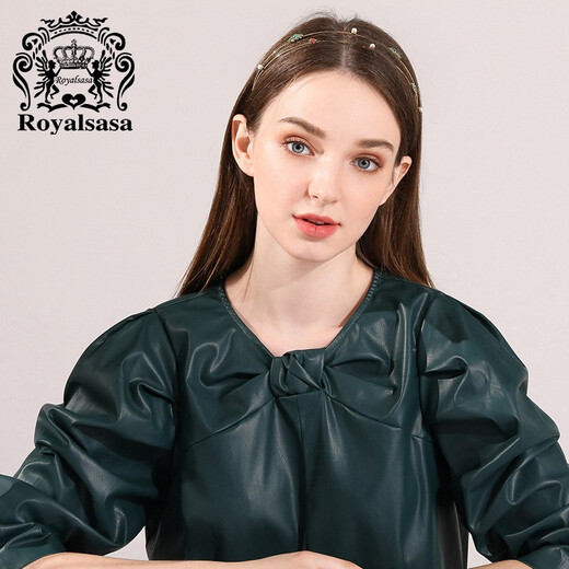 Royal sasa royal salsa thin hair hoop fresh green leaves imitation pearl ladybug double layer head hoop hair accessories light and no sense of wear