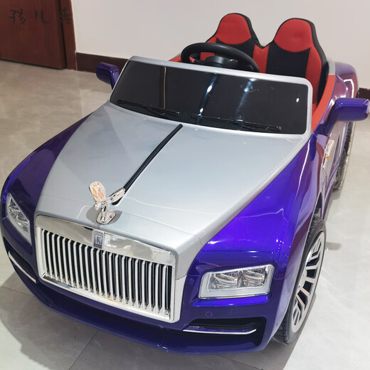 The baby's good-looking Rolls-Royce electric car for babies and children can sit in a four-wheel drive car for adults, men, women and children with remote control and can be driven. Painted white + leather seat + remote control + Bluetooth + full function