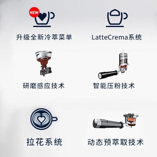 德龙（Delonghi） EC9865.M 骑士系列 半自动咖啡机 意式家用冷萃技术全自动奶泡系统 EC9865.M 银色