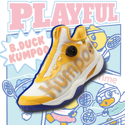 Kumpoo Co-Mrense Badminton Shoes new G826s Профессиональная ручка обувь ботинки против скольжения обувь мужчин и женщин Fun Feng 072 B.Duck-826S Белый желтый синий (дизайн ручки) 36