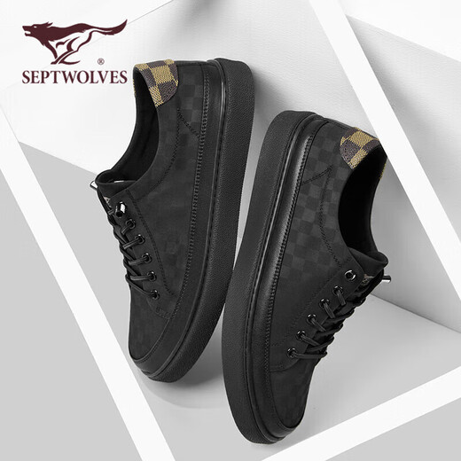 Seven Wolf Herrenschuhe Sommer-Leinwandschuhe Herrenschuhe Männer vielseitige Brettschuhe Herren einbeinige Pedal W8133490429 Black 40