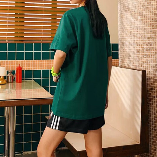 Adidas Neo Camiseta de cuello redondo para hombres y mujeres de manga de manga corta Neo