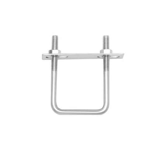 Jinchao 304 stainless steel square card, right-angle card, U-bolt, right-angle screw, U-shaped square card, square pipe clamp, pipe clamp, M10*100*150 1 set (including baffle nut)