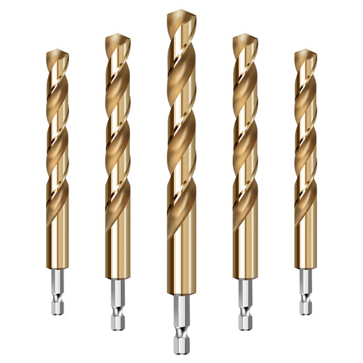 Baolian hexagonal handle titanium-plated twist drill bit stainless steel metal special hole opener straight handle high-speed steel fully ground drill bit 12.0mm