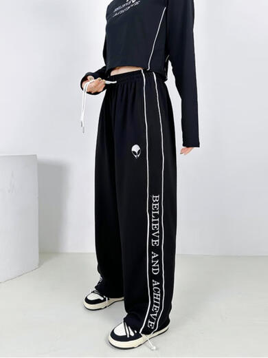 CIQHUNK Subject Three Dance Clothes Black Jazz Dance Set Sports Trousers Women's Street Hip Hop Hiphop Casual Pants Jump 1049 Rose Red Cotton Pants S
