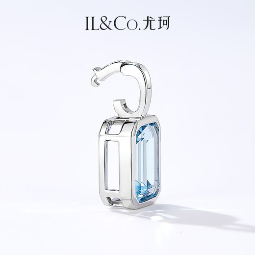 IL&CO Youke Wanfeng Blue Natural Aquamarine Pendant 18K Gold Necklace for Girlfriend Birthday and Valentine's Day Gift 18K Gold Aquamarine 1 Carat Pendant for Silver Chain