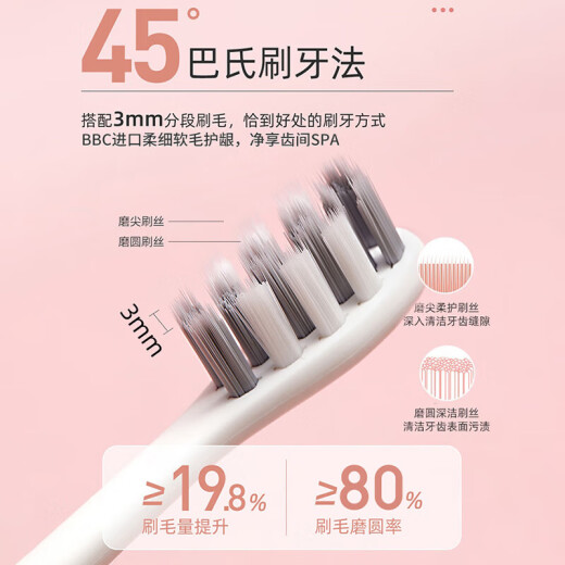 舒客情侣电动牙刷智能换区清洁成人/新婚礼物男士/女友声波5档T2粉+T2白 父亲节礼物