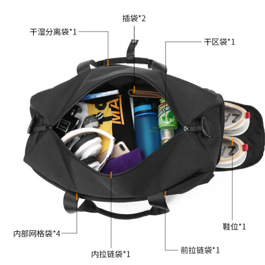 Scarecrow (MEXICAN) travel bag fitness sports bag large capacity luggage bag handbag men and women travel bag 6941237360090 black
