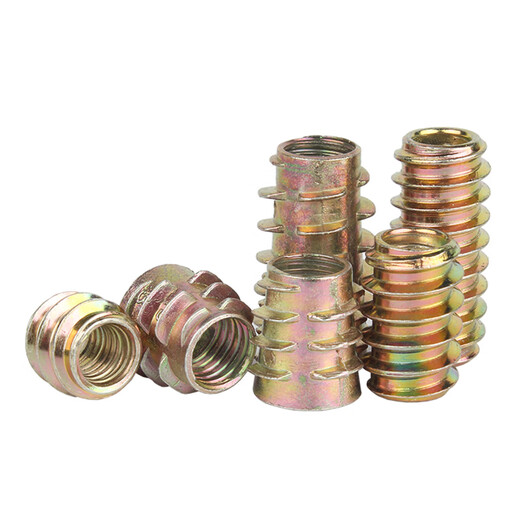 Guwanji Iron Colored Zinc Internal and External Tooth Nuts Without Insert Countersunk Head Hex Furniture Nuts Solid Wood Embedded Parts Trapezoidal Screw Caps Zinc Alloy M4*10 100 With Insert