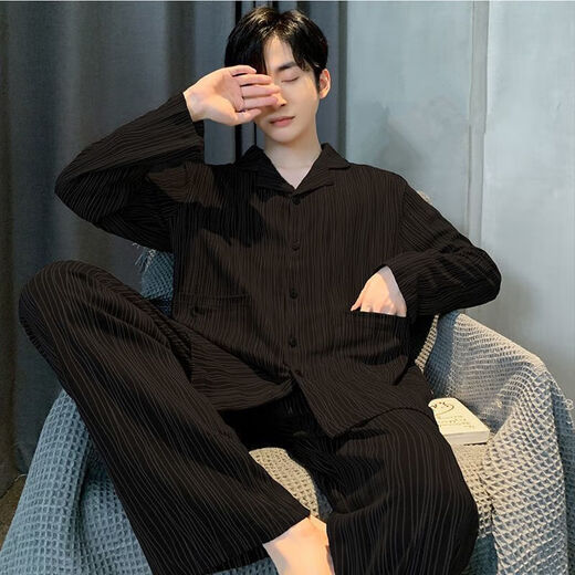 Zhidoudou Meimeng Pyjamas Herren Frühling und Herbst Langarm neuer Männer voller Baumwolle Großgröße Student Home Clothing Set YSX6624 10xl 2xl160-180jin [Jin gleich 0,5 kg]